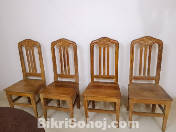 সেগুন কাঠের ডাইনিং চেয়ার-টেবিল